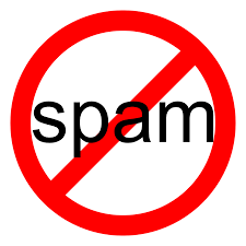 Cartelo di divieto con Spam scritto al centro