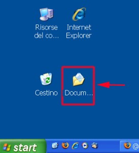Figura di Desktop Windows con evidenziata la cartella documenti