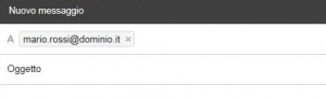 Schermata della posta di Gmail con messaggio che ha solo l'indirizzo e-mail