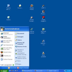 Schermata del desktop di Windows XP