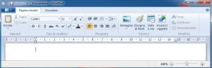 Schermata di edit di WordPad